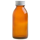 Essentially Natural Amber Glass Bottle with Aluminium Screw Cap - Silver