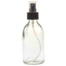 Essentially Natural Clear Glass Generic Bottle with Atomiser Spray - Black