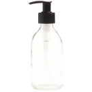 Essentially Natural Clear Glass Generic Bottle with Pump Dispenser - Black