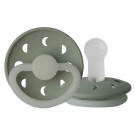 FRIGG Silicone Glow in the Dark Moon Pacifier - Sage - Size 2