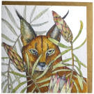 Growing Paper Caracal & Sugarbush Greeting Card