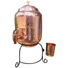Just Copper Dimple Copper Water Dispenser with Cup & Stand 