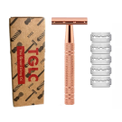 The Great Living Co Premium Double Edge Safety Razor Plus Blades - Rose Gold