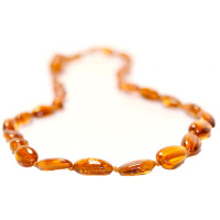 Baltic Amber Teething Necklace - Cognac Teardrop