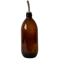 Monstera Amber Bottle with Stainless Steel Pourer