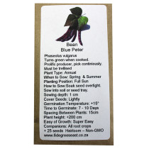 6 Degrees East Heirloom Veg Seeds - Bean - Blue Peter - Pole beans