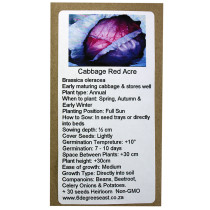 6 Degrees East Heirloom Veg Seeds - Cabbage - Red Acre