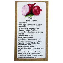 6 Degrees East Heirloom Veg Seeds - Onion - Red Creole
