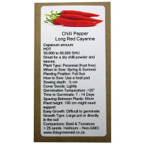 6 Degrees East Heirloom Veg Seeds - Chilli - Long Red Cayenne