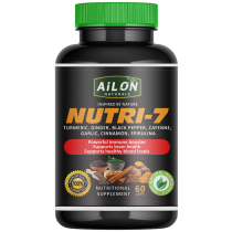 Ailon Naturals Nutri 7 - Turmeric. Ginger. Cayenne. Garlic. Cinnamon & Spirulina 