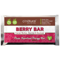 O'Natural Raw Chocolate Superfood Bar - Berry Bar