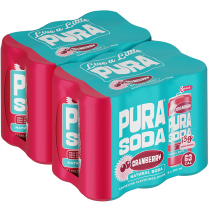 Pura Sparkling Soda - Cranberry x 12