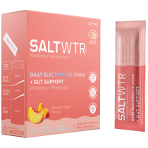 SaltWTR Summer Peach - Sugar-free Electrolytes, Gut Support Hydration - 20 Pack