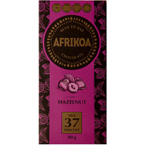 Afrikoa 37% Milk Chocolate with Hazelnut 80g