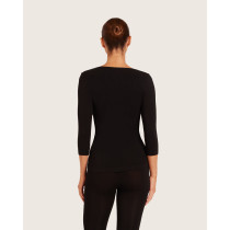 Boody Bamboo 3/4 Sleeve Scoop Top - Black