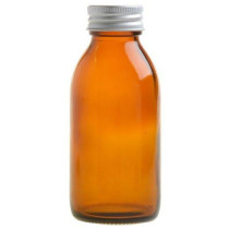 Essentially Natural Amber Glass Bottle with Aluminium Screw Cap - Silver