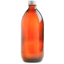 Essentially Natural Amber Glass Bottle with Aluminium Screw Cap - Silver