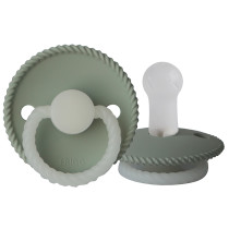 FRIGG Silicone Glow In The Dark Rope Pacifier Size 2 - Sage