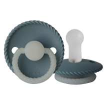 FRIGG Silicone Glow In The Dark Rope Pacifier Size 2 -  Stone Blue