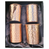 Just Copper Dimple Copper Cup - Set of Four with Gift Box