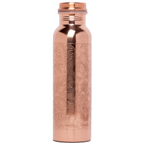 Just Copper Mirror Finish Embossed Copper Bottle 