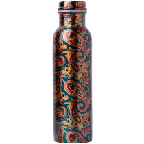 Just Copper Paisley Printed Copper Bottle 