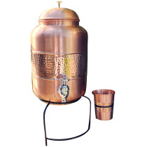 Just Copper Two-Tone Copper Water Dispenser with Cup & Stand