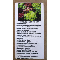 6 Degrees East Heirloom Veg Seeds - Lettuce - Variety Mix