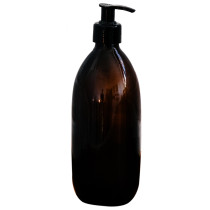 Monstera Amber Bottle with Black Pump - 500ml