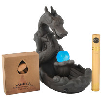 Oco Life Ceramic Dragon Incense Burner with Incense Cones + Sticks