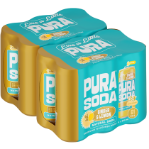Pura Sparkling Soda - Ginger & Lemon x 12