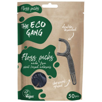 The Eco Gang Plant-Based Floss Picks - Charcoal Infused