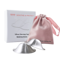 The Great Living Co. Pure Silver Nursing Cups Nipple Soothers in Gift Bag