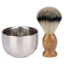 The Great Living Co Stainless Steel Shaving Bowl and Shaving Brush Set