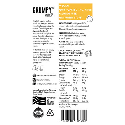 Buy Grumpy Snacks Dry Roasted Chickpeas - Sea Salt Online | Faithful to ...