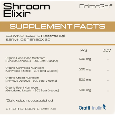 Buy PrimeSelf Shroom Elixir Sachets 30s Online | Faithful to Nature