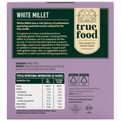 Buy Truefoods White Millet Online | Faithful to Nature