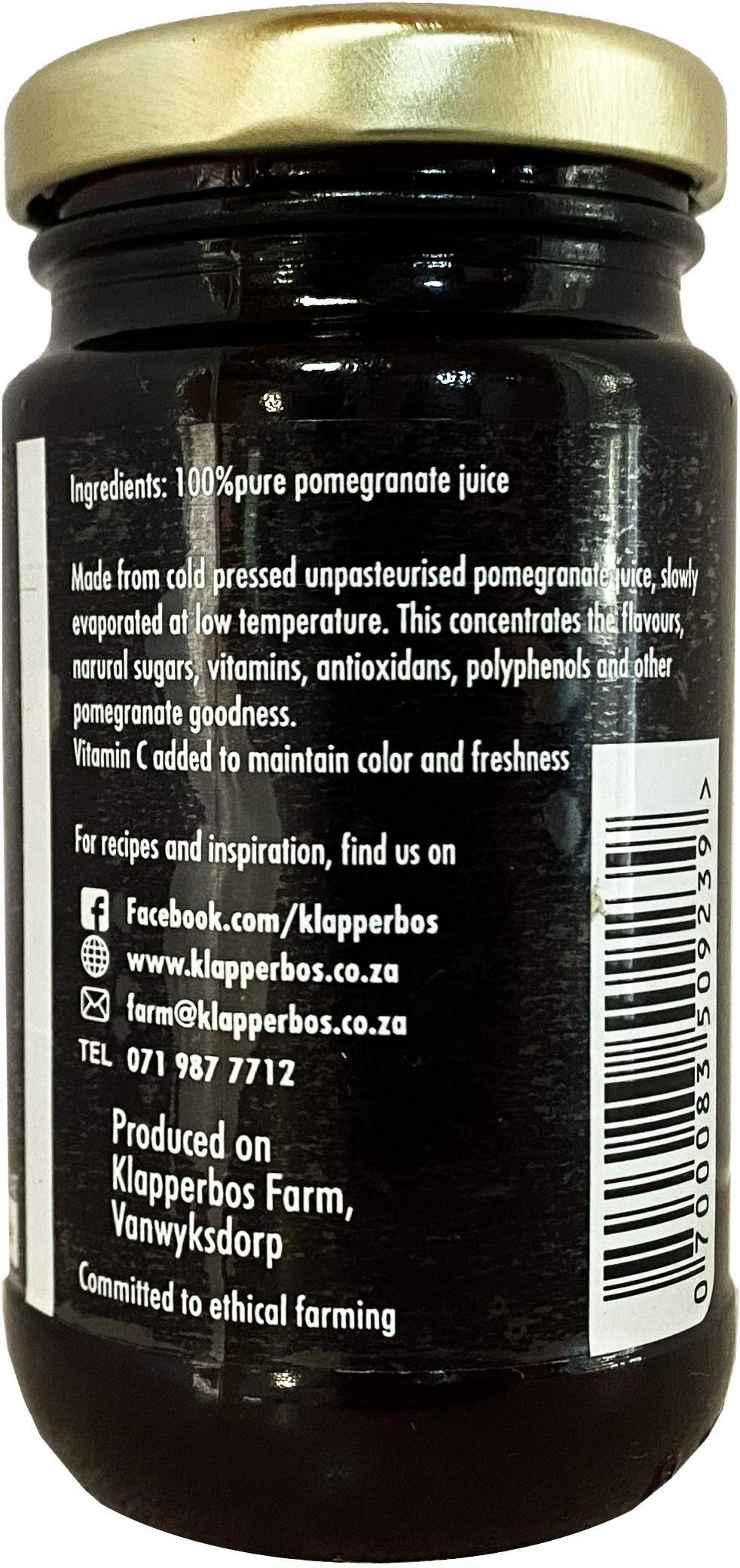 Buy Klapperbos Pomegranate Molasses Online | Faithful to Nature
