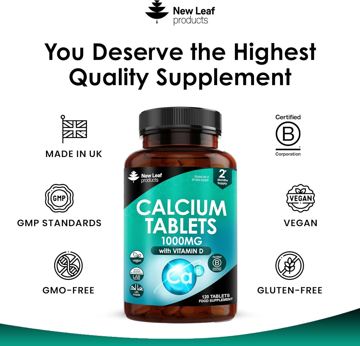 Buy New Leaf Calcium & D3 Tablets Online | Faithful to Nature