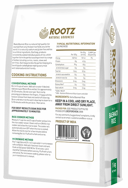 Buy Rootz Sella Basmati Online | Faithful to Nature