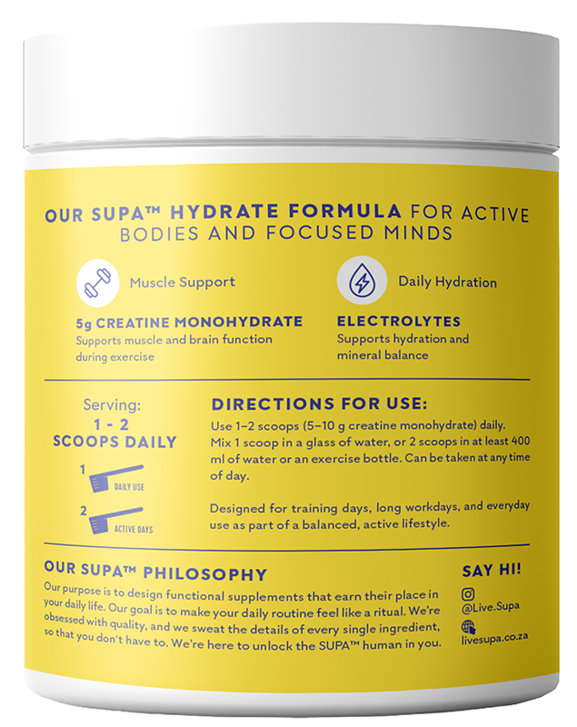 Buy Supa Creatine Hydrate - Electrolytes Online | Faithful to Nature