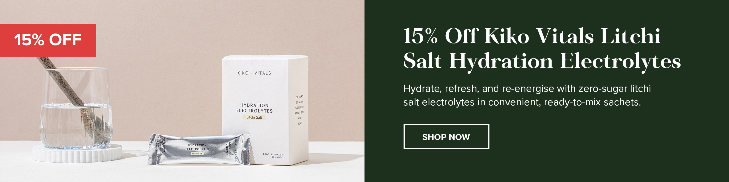 15% off Kiko Vitals Electrolytes