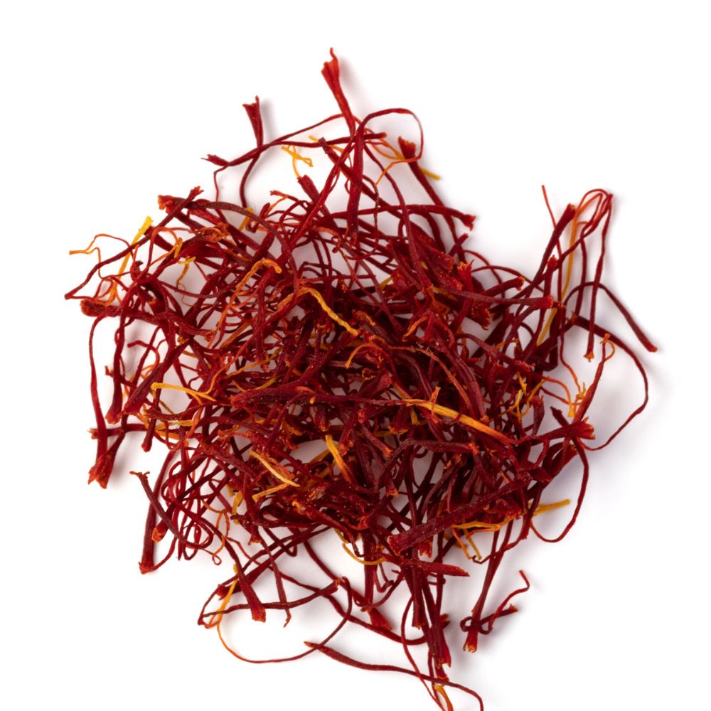Dried saffron threads from the Crocus sativus flower